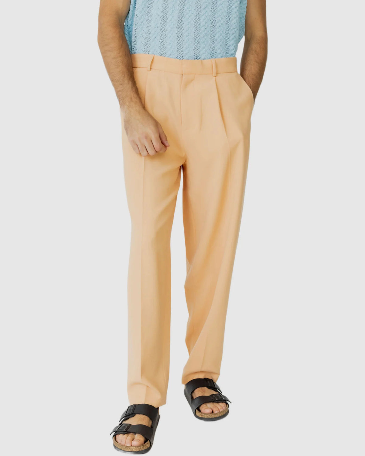 Justin Cassin Heran Loose Fit Trousers in Apricot Color