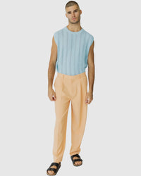 Justin Cassin Heran Loose Fit Trousers in Apricot Color 2