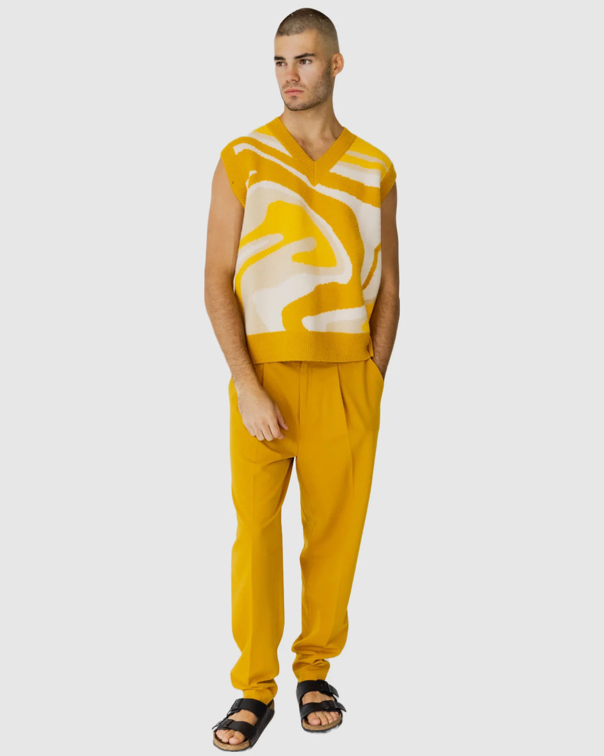Justin Cassin Ignite Knit Vest in Yellow Color 2
