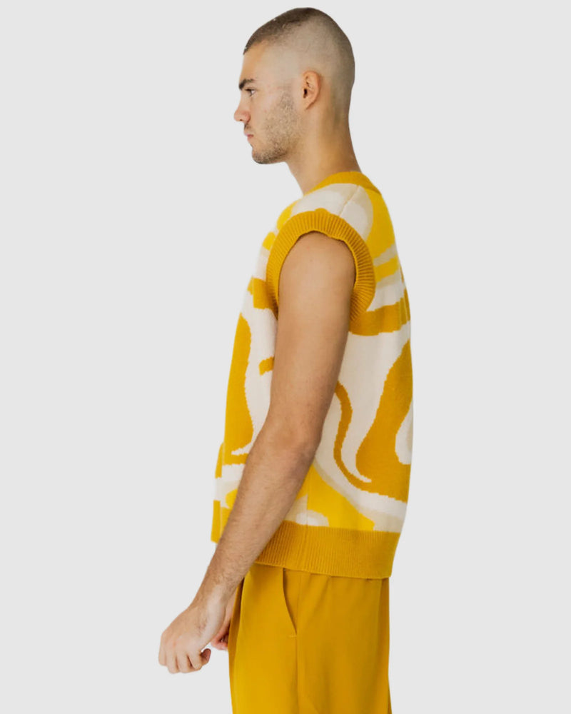 Justin Cassin Ignite Knit Vest in Yellow Color 3