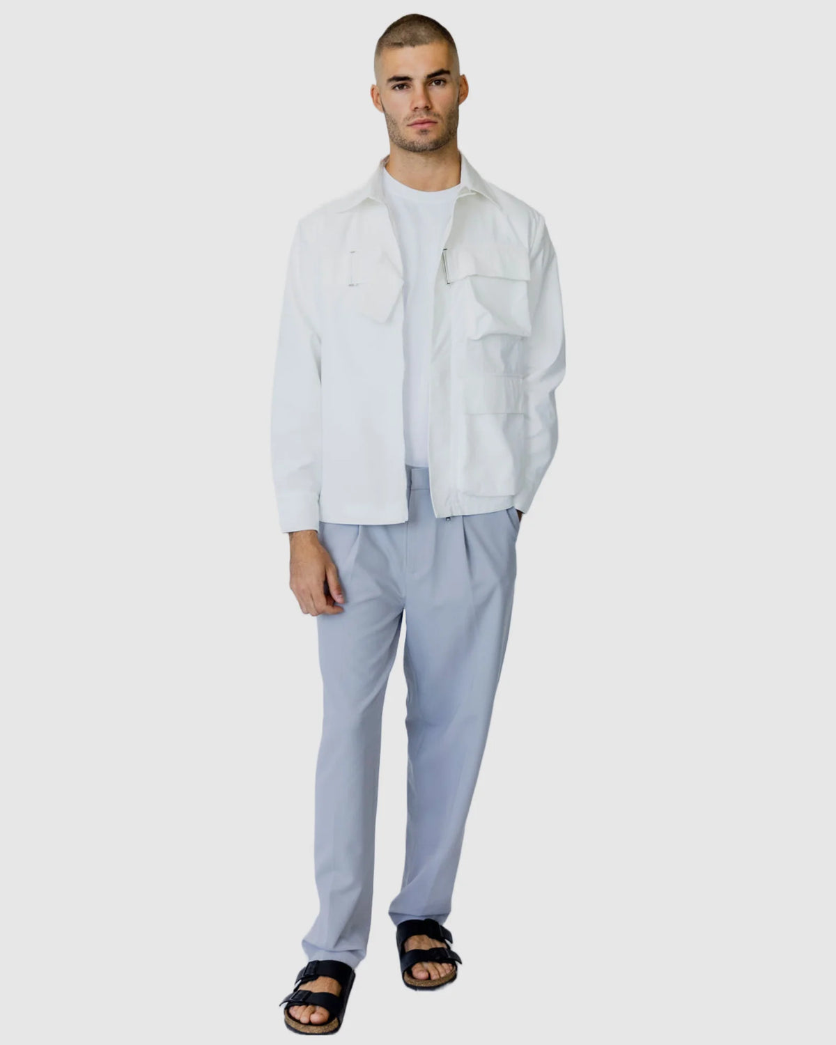 Justin Cassin Kurtis Dual Pocket Jacket in White Color 2