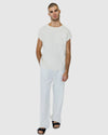 Justin Cassin Mateo Pocket Knitted Vest in White Color 2