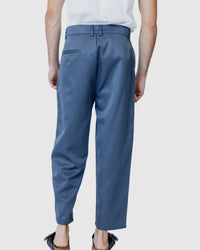Justin Cassin Mooney Button Cropped Pants in Blue Color 4