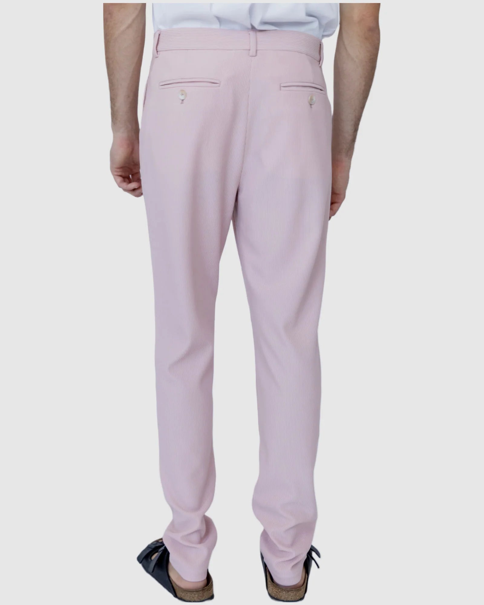 Justin Cassin Pacey Ribbed Trousers in Pink Color 4