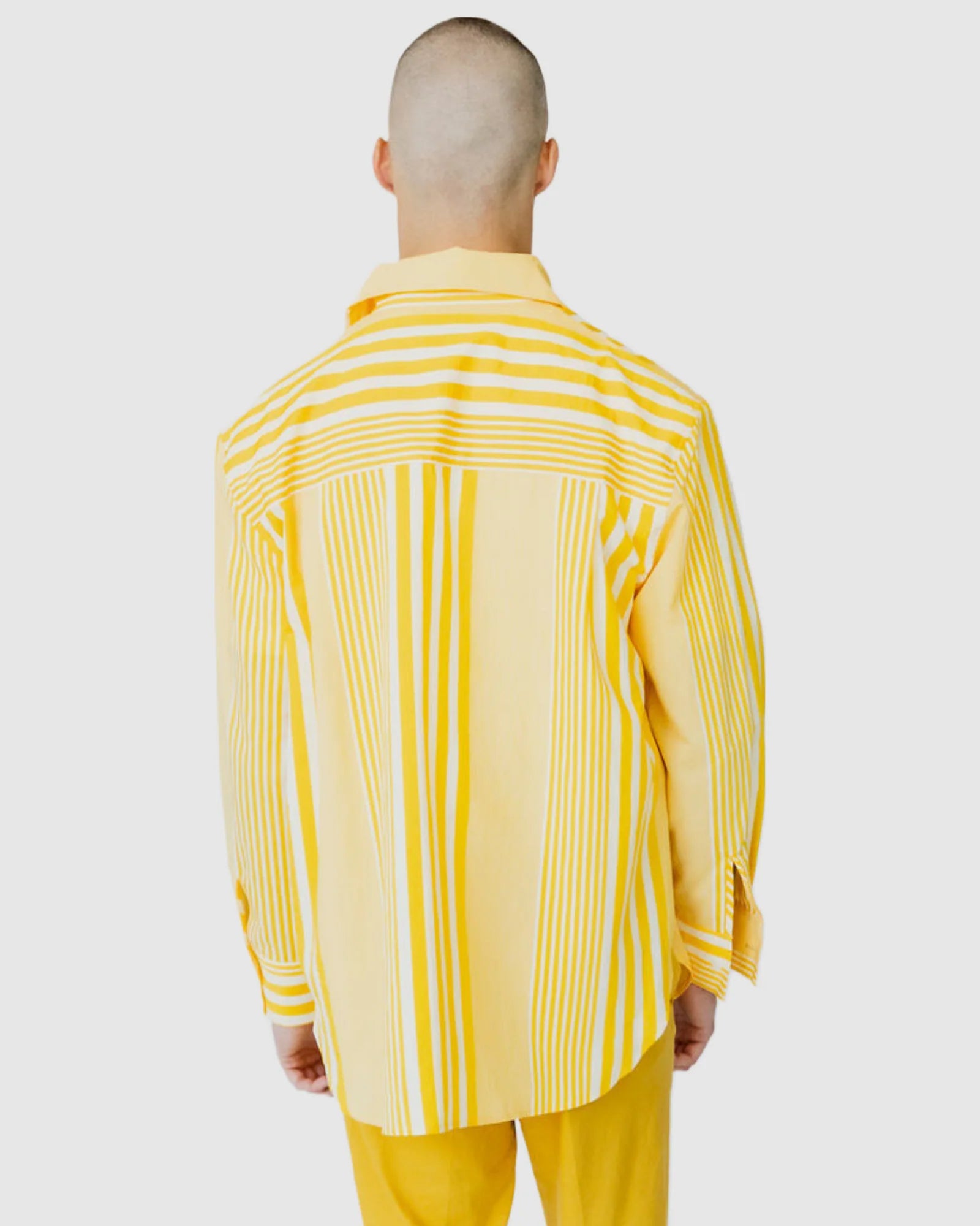 Justin Cassin Pedro Striped Casual Shirt in Yellow Color 4