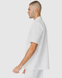 Justin Cassin  Quentin Short Sleeve Zip Shirt in White Color 3