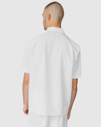 Justin Cassin  Quentin Short Sleeve Zip Shirt in White Color 4