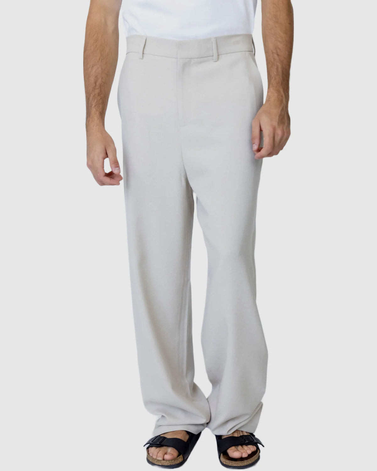Justin Cassin Reagan Straight Leg Pants in Beige Color