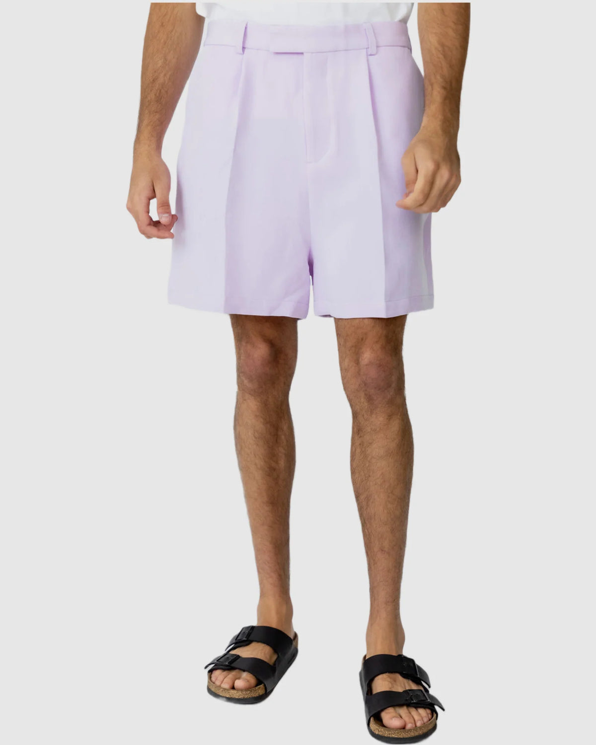 Justin Cassin Robbie Loose Cropped Shorts in Lilac Color