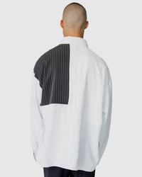 Justin Cassin Tatum Pinstripe Block Shirt in White Color 4
