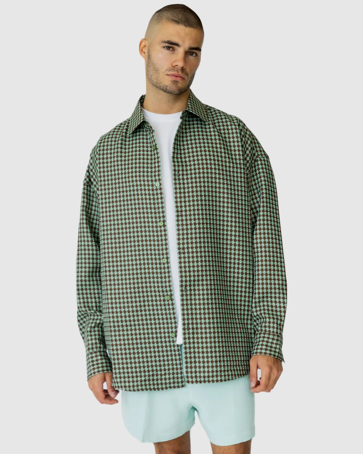 Justin Cassin Tucker Woven Shirt in Mint Color