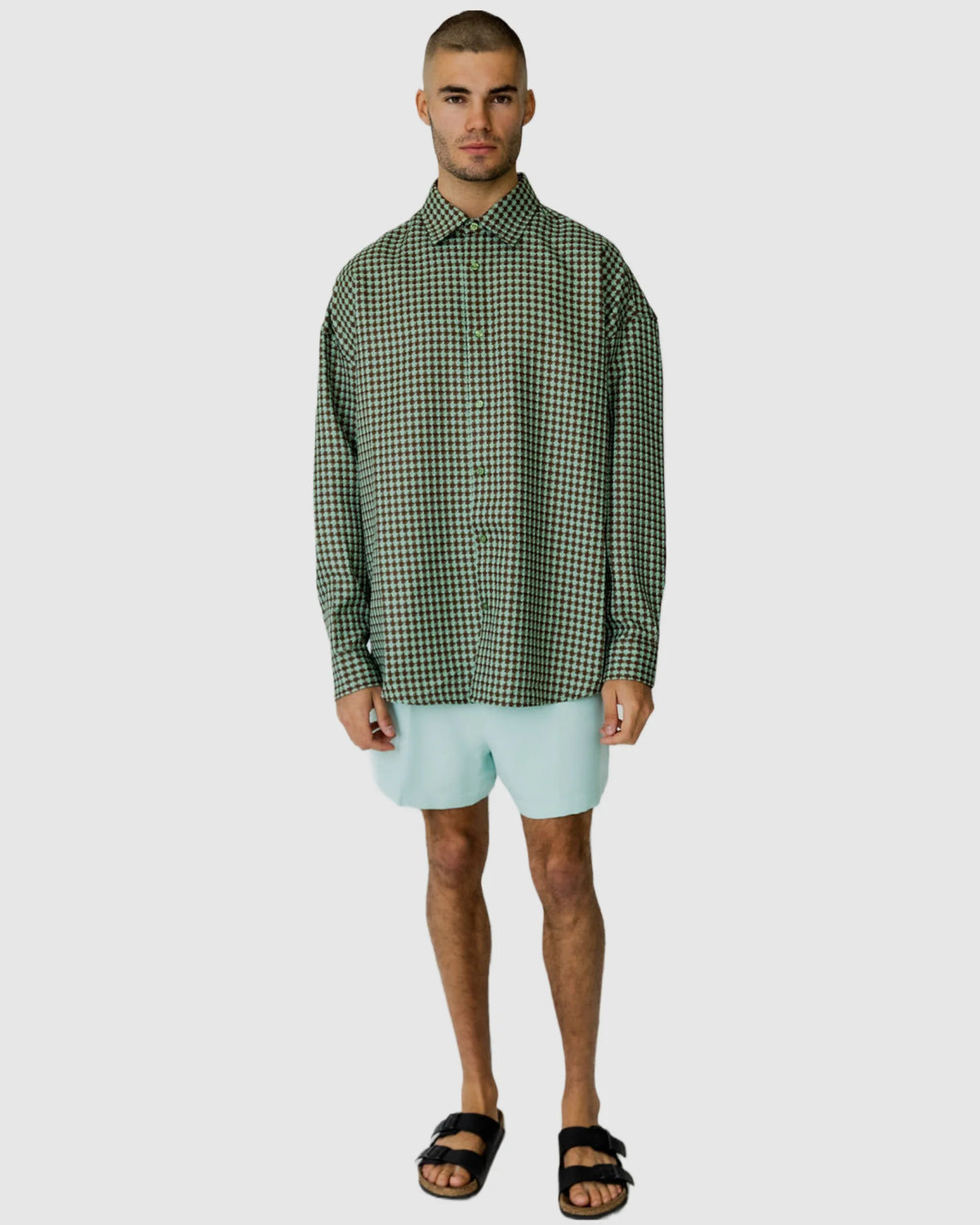 Justin Cassin Tucker Woven Shirt in Mint Color 2