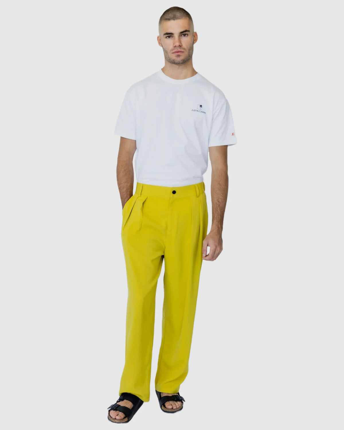Justin Cassin Wesley Loose Leg Pants in Yellow Color  2