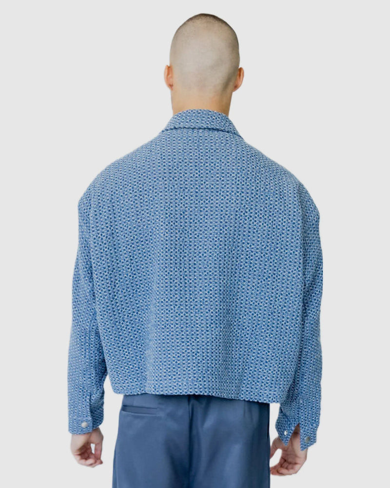 Justin Cassin Yannick Cropped Jacket in Blue Color 4