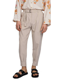 Justin Cassin Dempsey Belted Joggers in Grey Color