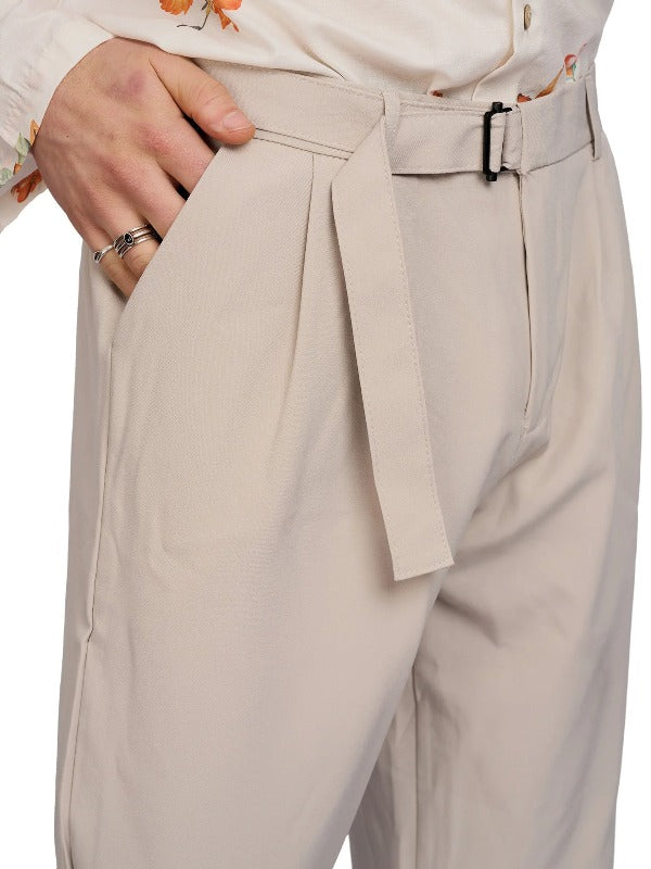 Justin Cassin Dempsey Belted Joggers in Grey Color 5
