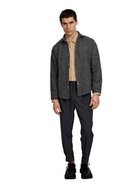 Justin Cassin Frontline Stripped Thick Shirt in Dark Grey Color 2