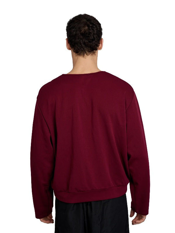 Justin Cassin Harvey Crossover V-Neck Top in Red Color 4