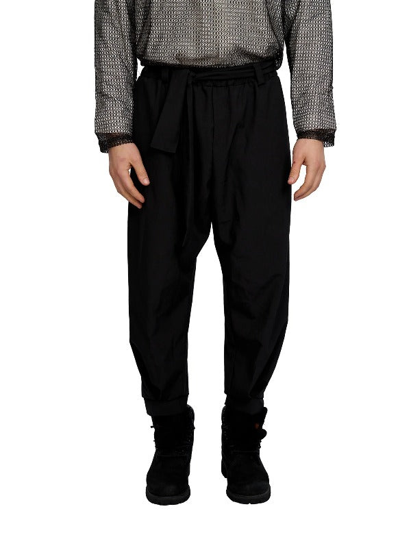 Justin Cassin Homage Belted Tie Joggers in Black Color