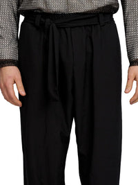 Justin Cassin Homage Belted Tie Joggers in Black Color 5