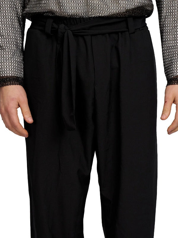 Justin Cassin Homage Belted Tie Joggers in Black Color 5