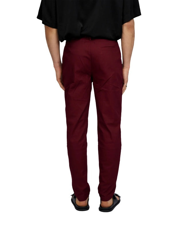 Justin Cassin Louis Slim Pants in Red Color 4