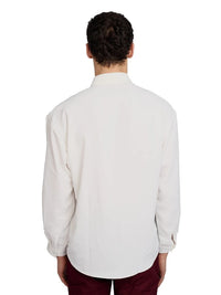Justin Cassin Lucien Pleated Shirt in White Color 3