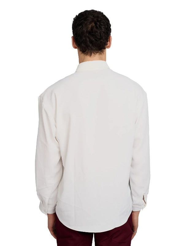 Justin Cassin Lucien Pleated Shirt in White Color 3