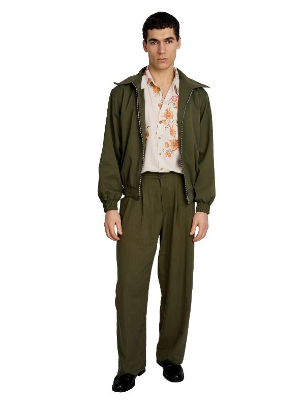 Justin Cassin Radar Bomber Zip Jacket in Green Color 2