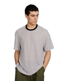 Justin Cassin Silas Knitted T-Shirt in Grey Color