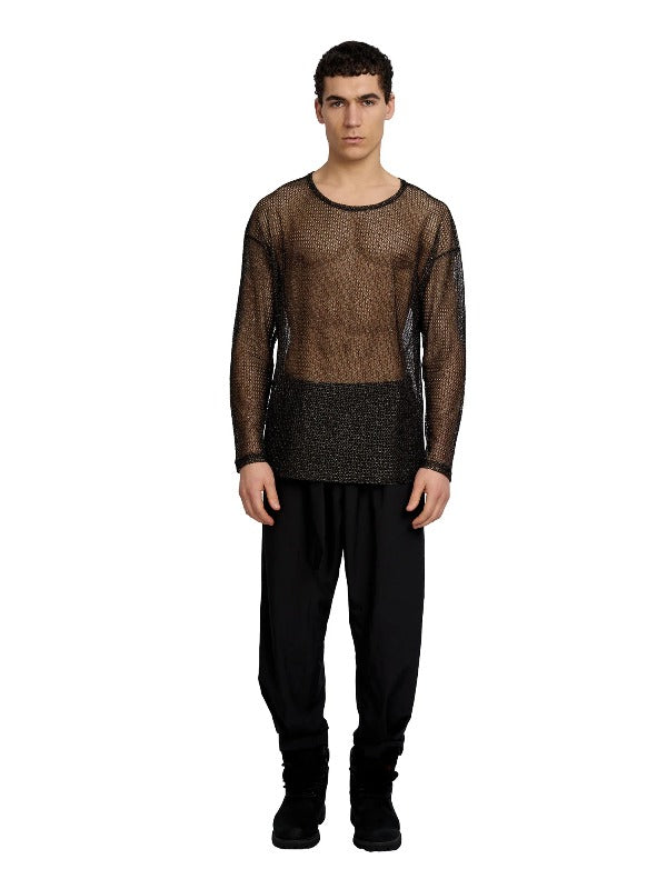 Justin Cassin Troye Mesh Tee Top in Black Color 2