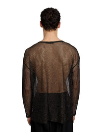 Justin Cassin Troye Mesh Tee Top in Black Color 3