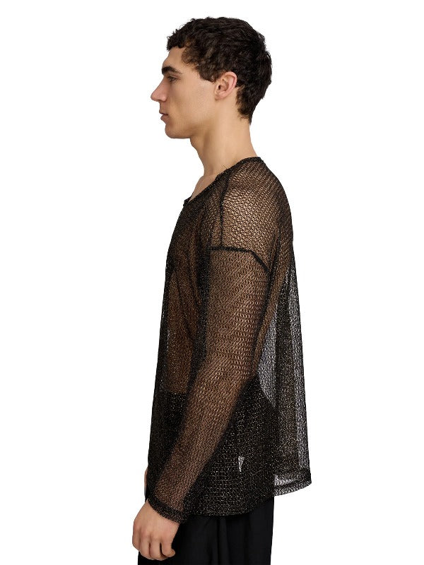 Justin Cassin Troye Mesh Tee Top in Black Color 4