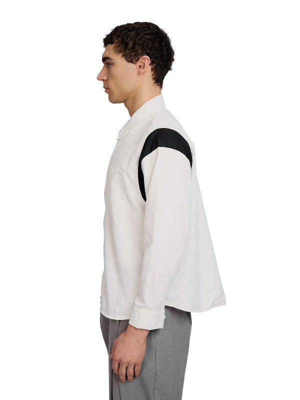 Justin Cassin Upload Oversized Zip Shirt in White Color 3