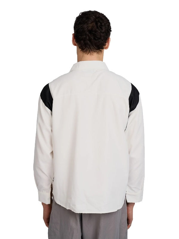 Justin Cassin Upload Oversized Zip Shirt in White Color 4