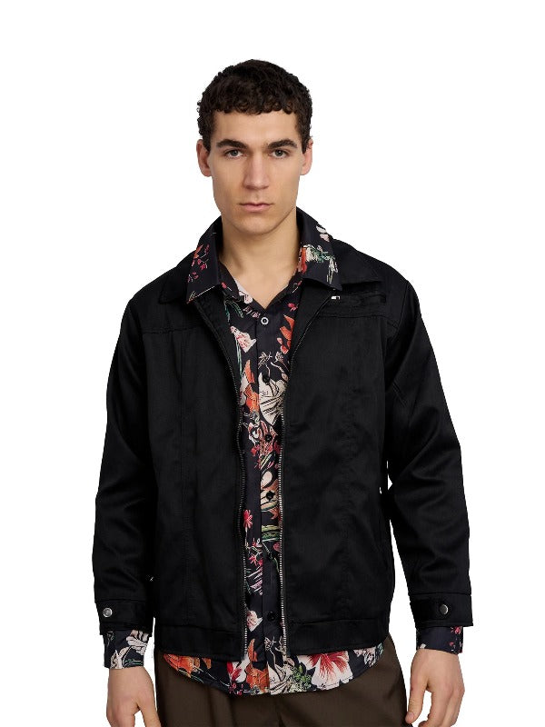 Justin Cassin Walton Multi Zipper Jacket in Black Color