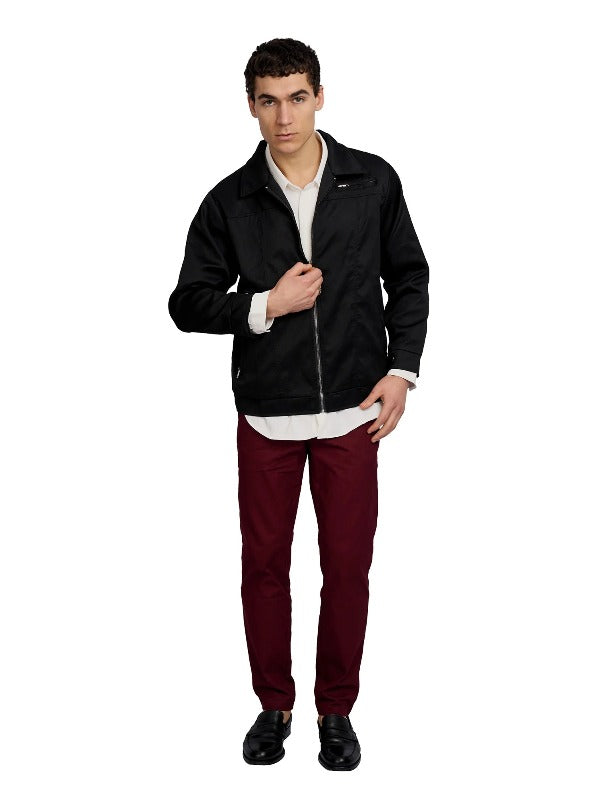 Justin Cassin Walton Multi Zipper Jacket in Black Color 2