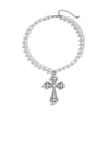 Large Gothic Cross Necklace in Silver Color