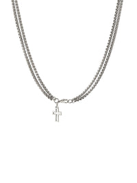 Layered Hollow Cross Pendant Necklace 2