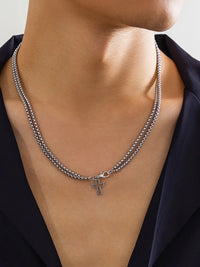 Layered Hollow Cross Pendant Necklace 3