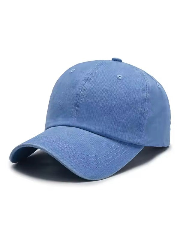 Light Blue Plain Washed Baseball Cap