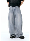 Light Blue Washed and Distressed Machete Baggy Jeans 2