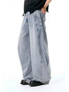 Light Blue Washed and Distressed Machete Baggy Jeans 4