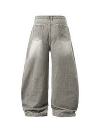 Light Grey Washed and Distressed Machete Baggy Jeans 5
