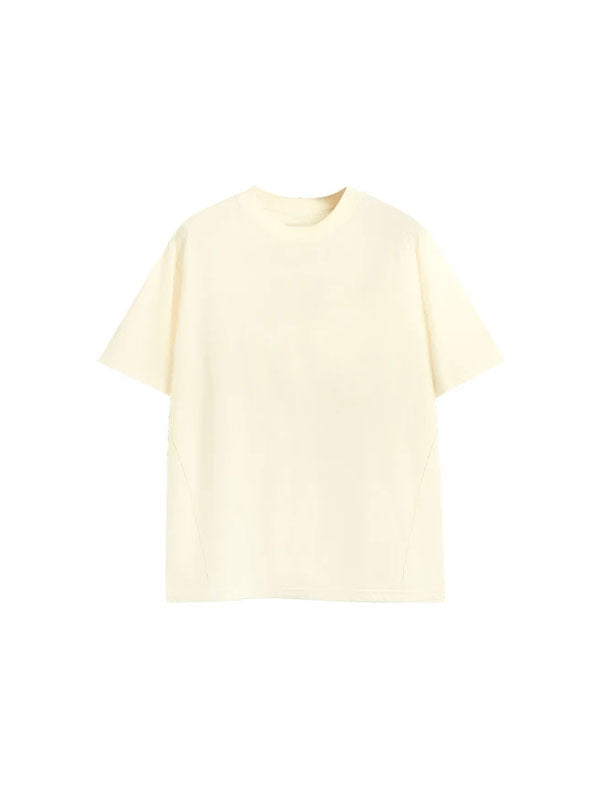 Lightweight Hydrogen Silk Blend T-Shirt with Adjustable Strap in Beige Color