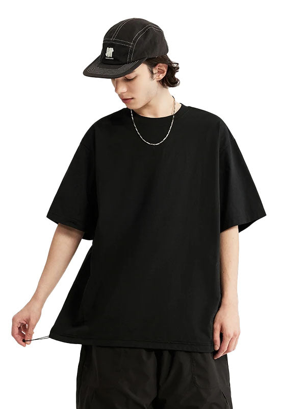 Lightweight Hydrogen Silk Blend T-Shirt with Adjustable Strap in Black Color 2