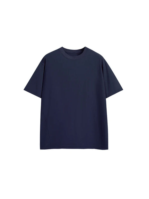 Lightweight Hydrogen Silk Blend T-Shirt with Adjustable Strap in Blue Color