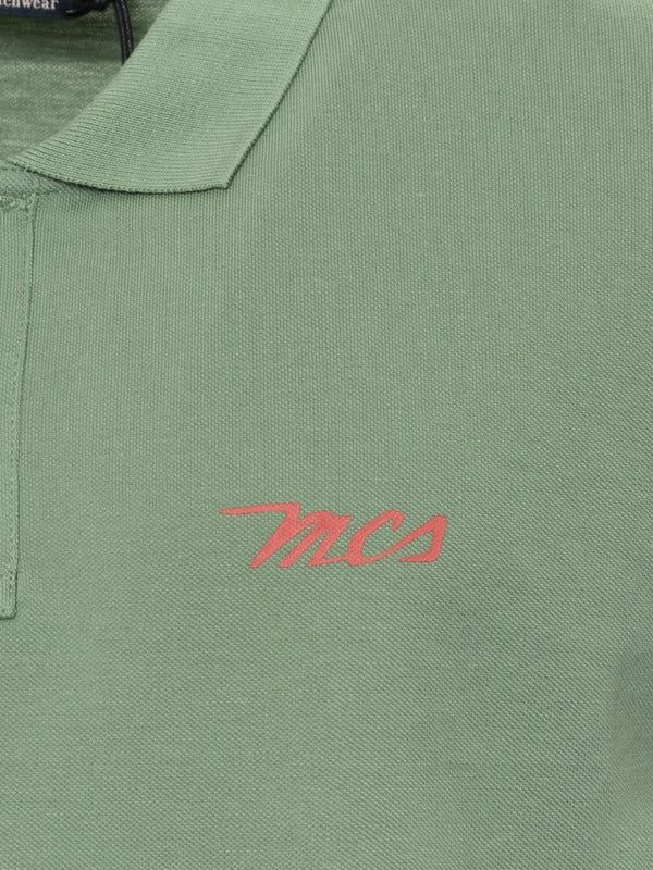 MCS Logo Polo Shirt in Sage Color 3