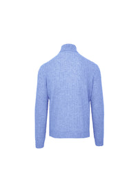 Malo Blue Wool Cashmere Turtleneck Sweater 4