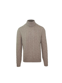 Malo Brown Wool Cashmere Turtleneck Sweater